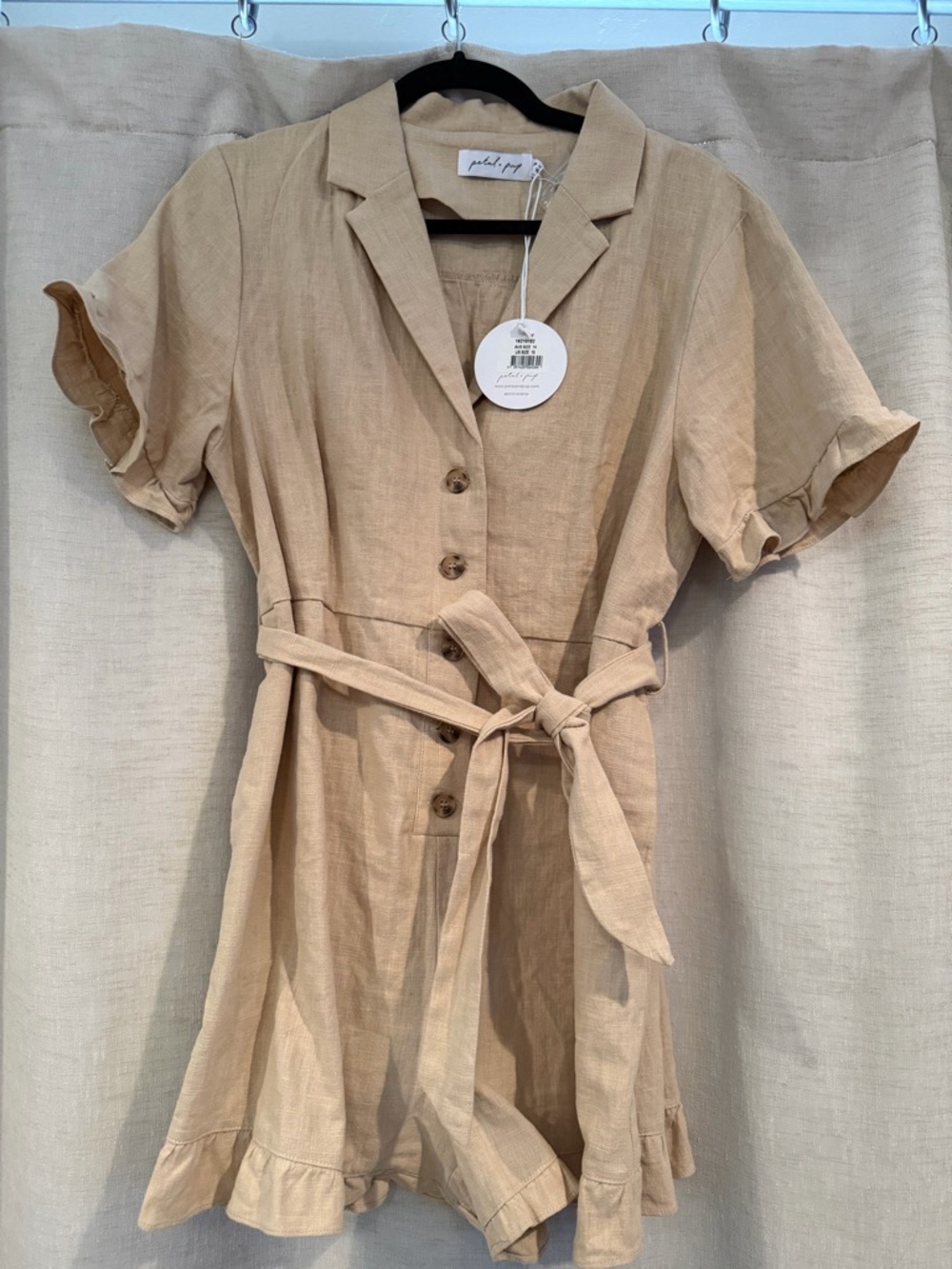 NWT Petal & Pup Tan Short Sleeve Romper - Picture 3 of 4